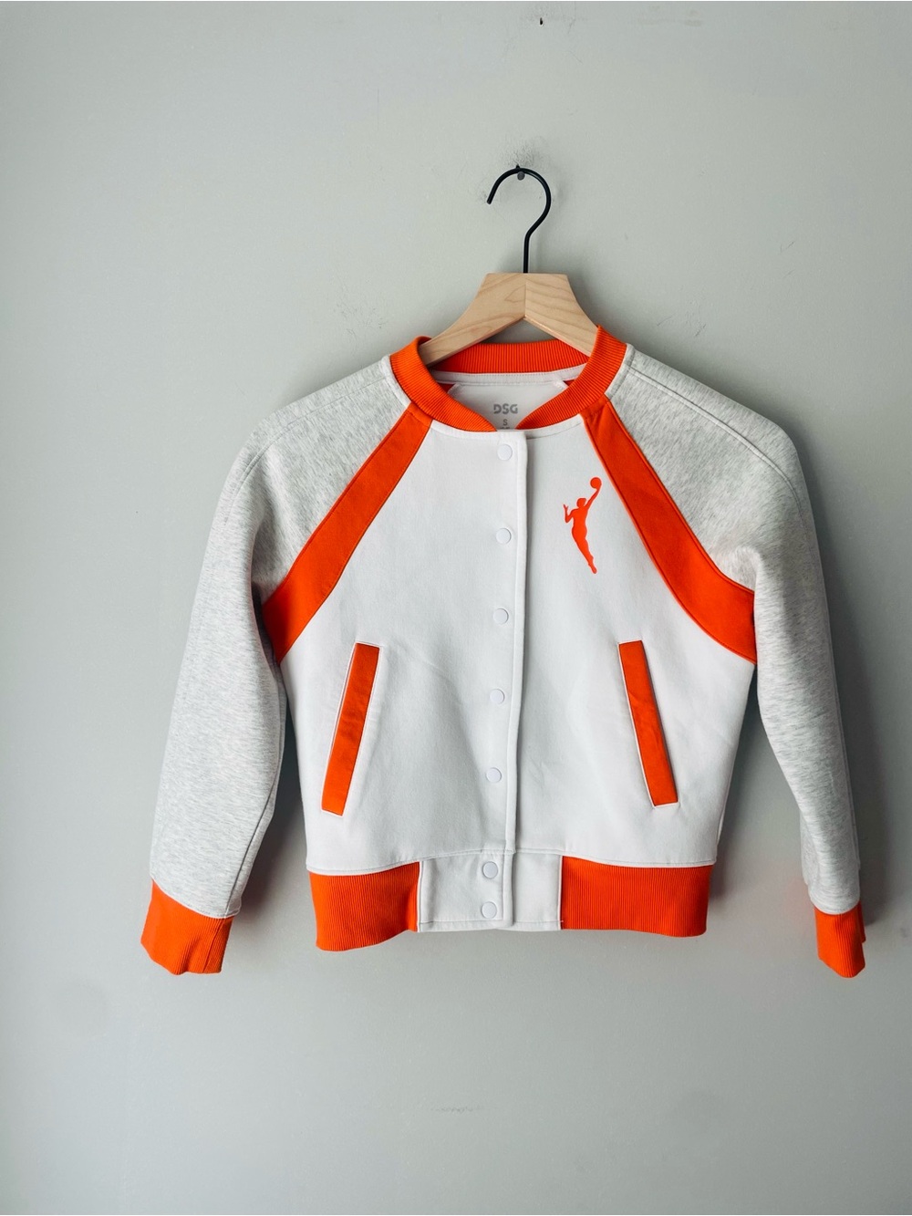 WNBA DSG White, Orange & Gray Girls' Athletic Bomber Jacket